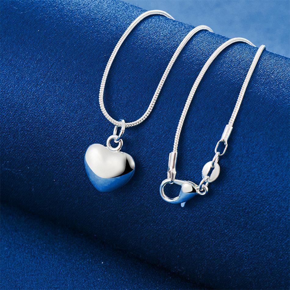 925 sterling silver 16-30 inch exquisite heart-shaped pendant necklace for women's fashion wedding engagement jewelry