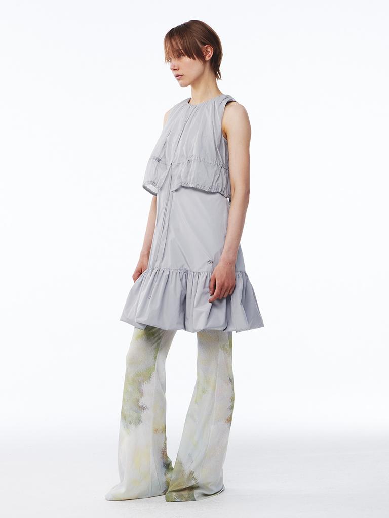 Gijun Sheer Layered Mini Dress Gray