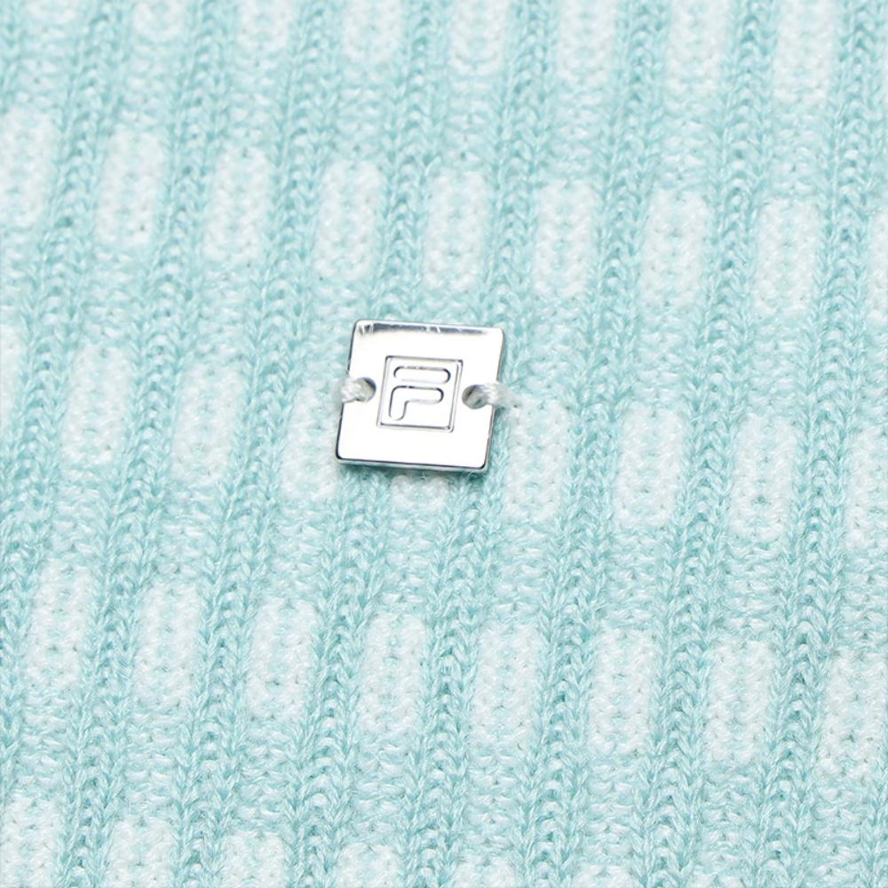 Fila White Fashion Comfortable Simple Personality Casual Versatile Warm Knit Sweater Women Sweater Light-Blue F11W543406FLB