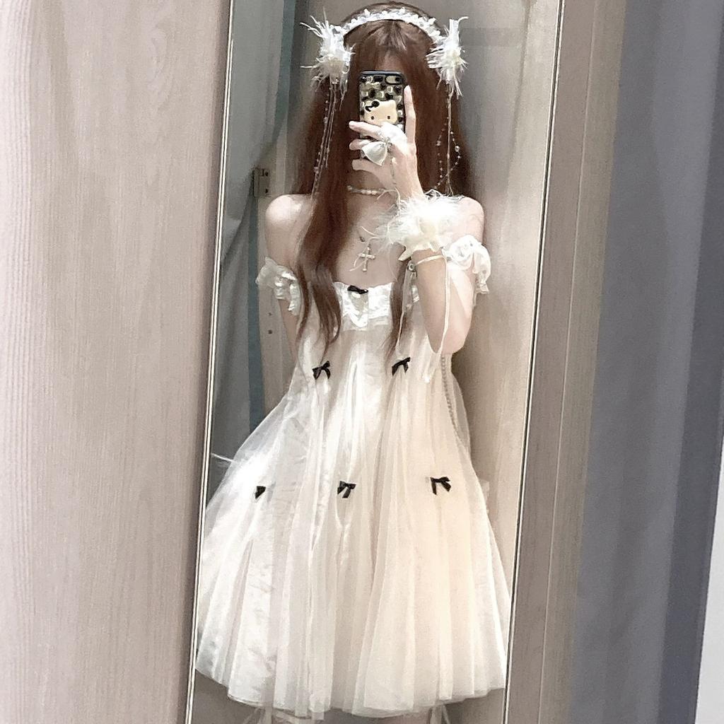 Huge good-looking fairy tulle princess doll dress small French beautiful sleeveless women's dress
