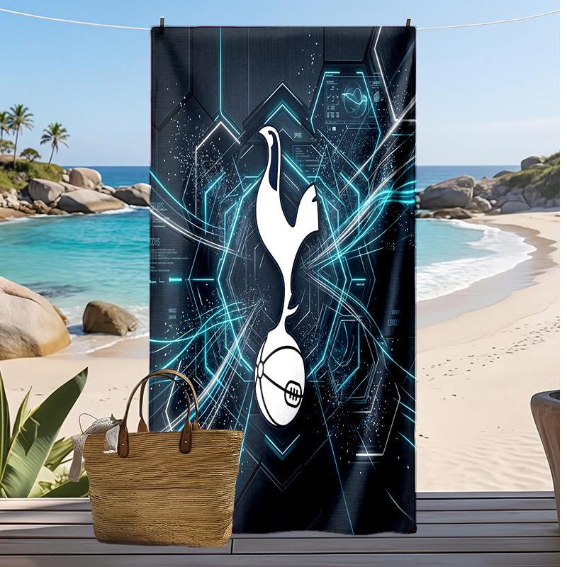 Asciugamano da Spiaggia Stampato Tottenham Hotspur Asciugamano Morbido ad Asciugatura Rapida Coperta da Spiaggia Rettangolare Grande Portatile per Viaggi Piscina