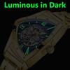 Automatic Man Watch Luxury Stainless Steel Triangle Dial Mechanical Wristwatches Skeleton Waterproof Luminous Watch