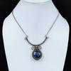 American Dichroic Glass Necklace Copper Wire Wrapped Gemstone Jewelry Adjustable Necklace Handmade Ethnic Jewelry Copper Wire Wrap Necklace