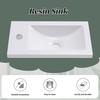 Bathroom Sink Cabinet Open Shelf Golden Handle Modern Green White Easy Assembly Solid MDF Lavatory Wall Mount Basin Vanity Cabinet