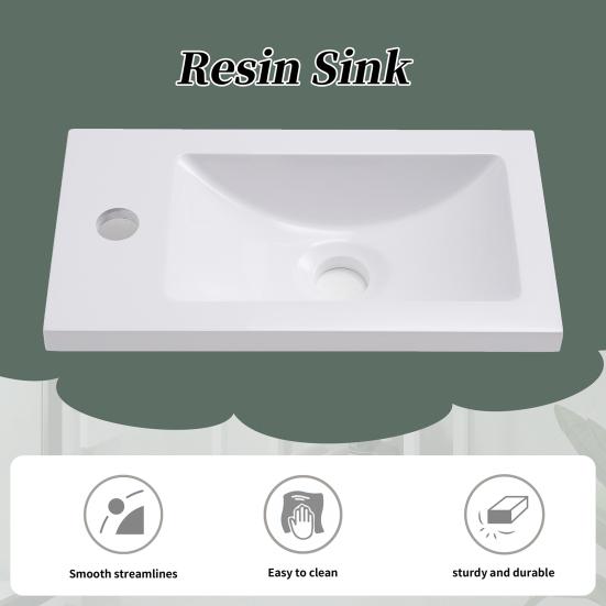 Bathroom Sink Cabinet Open Shelf Golden Handle Modern Green White Easy Assembly Solid MDF Lavatory Wall Mount Basin Vanity Cabinet