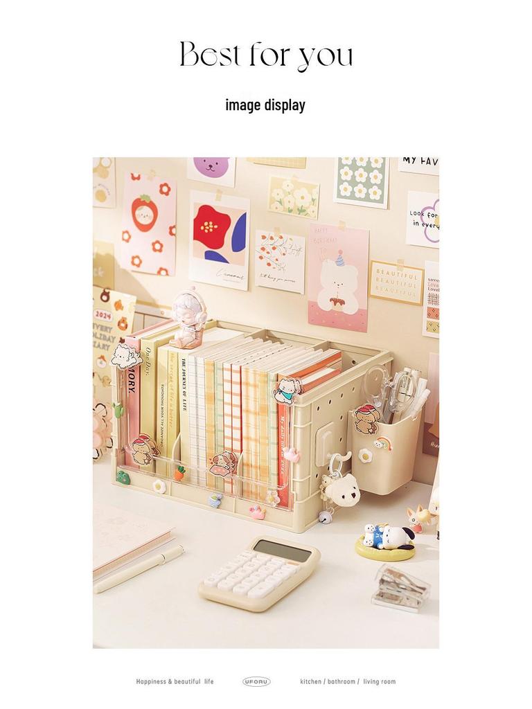 Desktop Pegboard Storage - Multi-Layer Bookshelf for Dormitory and Bedroom