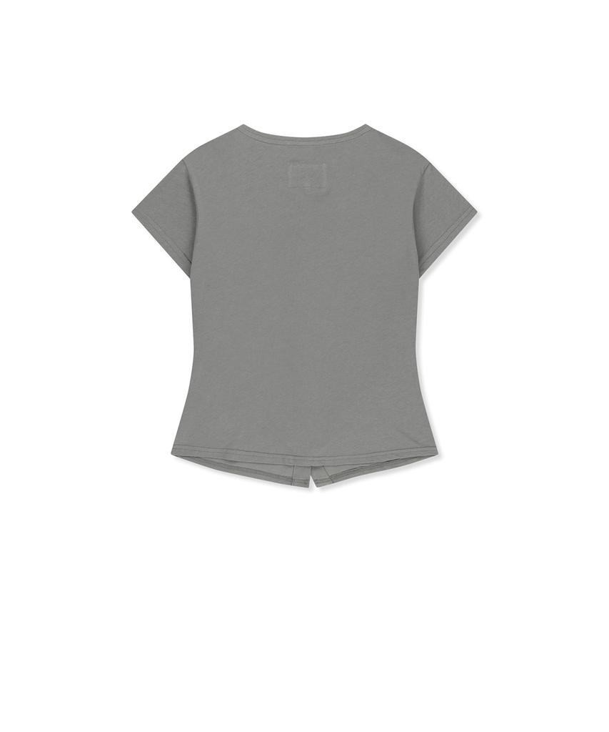 Mattengkim Side Shirring Button Top In Gray