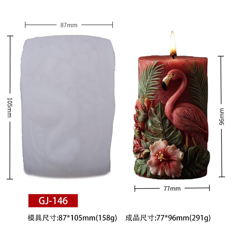 Flamingo Embossed Scented Candle Silicone Mold DIY Decoration Craft Making