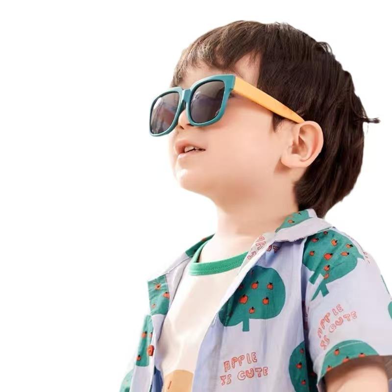 Stylish Folding Children's Sunglasses Baby Summer Sun Eyeglasses Colorful Square Frame Eyeglasses Adorable Girl Boy Glasses