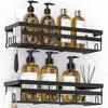 AEE4-Shower Caddy Shelf Organizer, 2 Pack Adhesive Bathroom Accessories, Save Space With Hooks