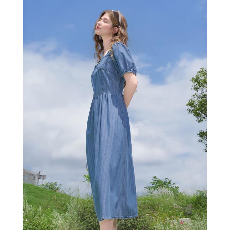 Women's Simple Slimming Short-Sleeve Denim Dress