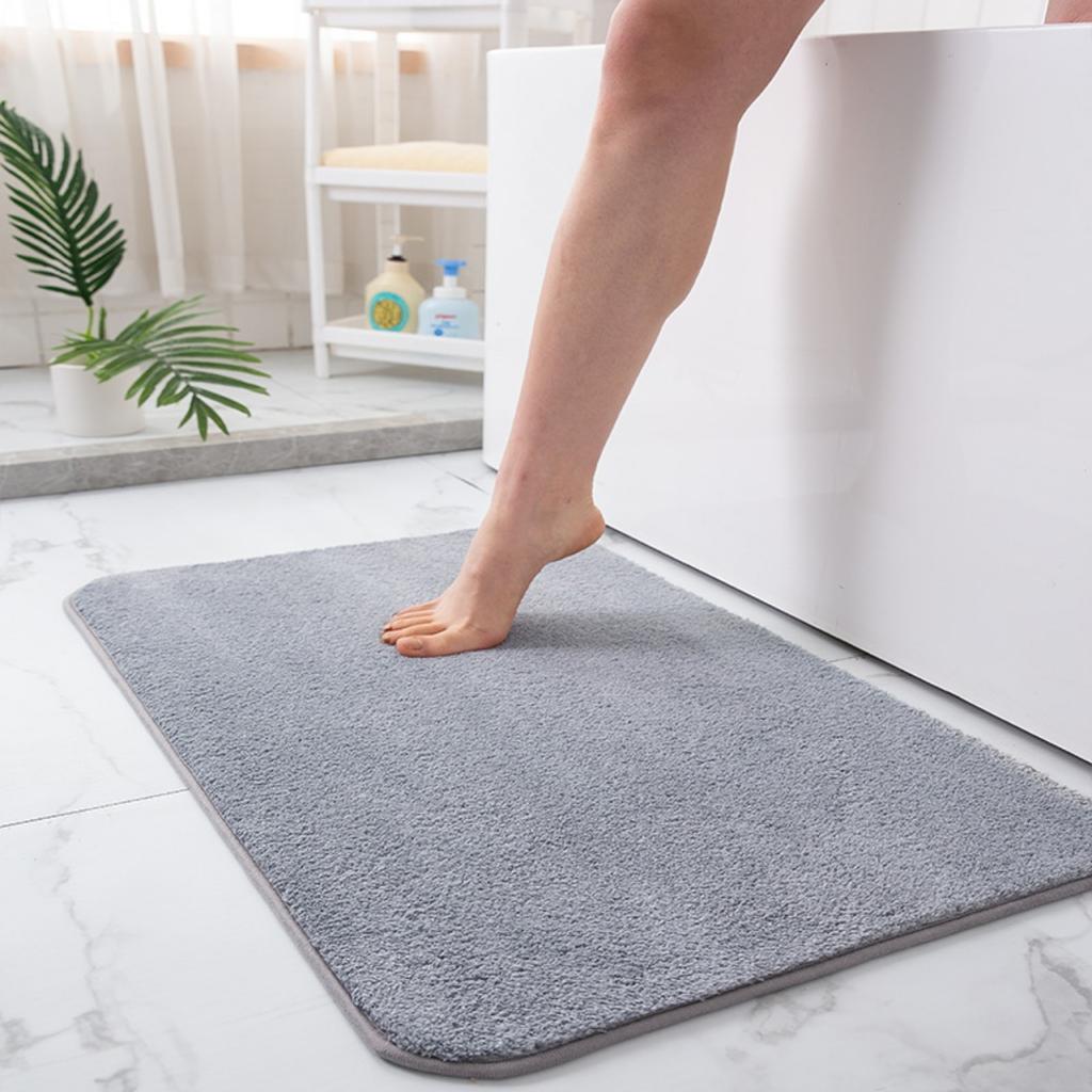 Coral Fleece Emboss Bathroom Cashmere Thickening Mat Bath Non-slip Carpets In Wash Basin Bathtub Side Floor Rug Shower Room Doormat Memory Foam 3D Pad