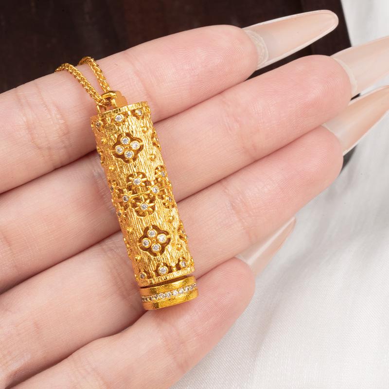 Hollow Pattern Female Scepter Cylinder National Fashion Jewelry Necklace Pendant
