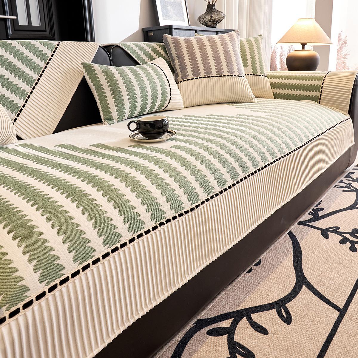 

Комплект диванных подушек в полоску в современном стиле, противоскользящий и пыленепроницаемый, подходит для домашних животных, подходит для украшения гостиной, спальни, офиса 90 * 160cm single pack