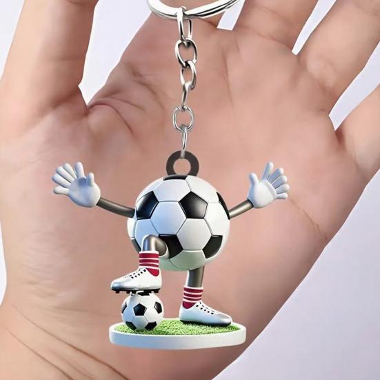 Nyckelring 2D Akryl Fotbollsberlock Nyckelring Bilinteriör Fint Hantverk Nyckelring Ryggsäckar Handväskor Bilar Plånböcker Tillbehör