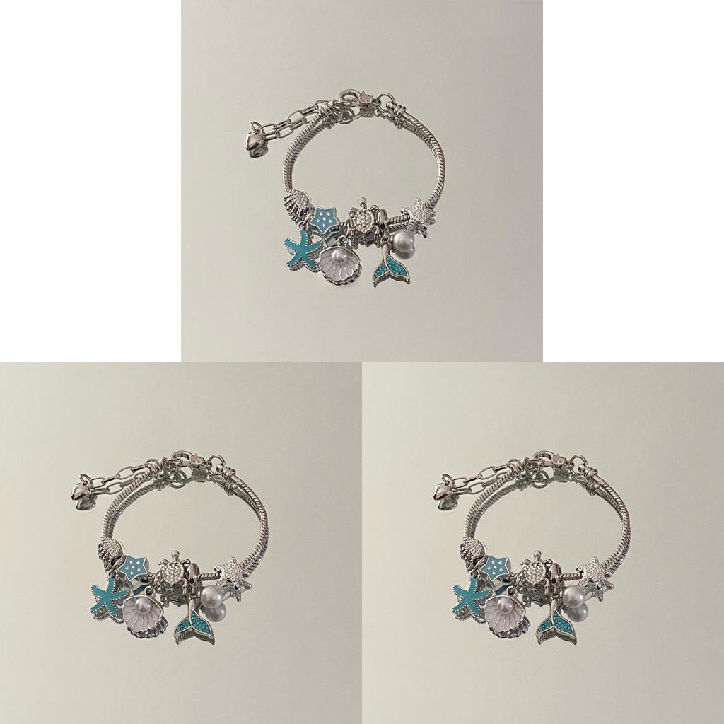 Ozean-Stil Perlenarmband mit Seestern- und Schildkröten-Anhängern für Unisex-Reisegeschenk
