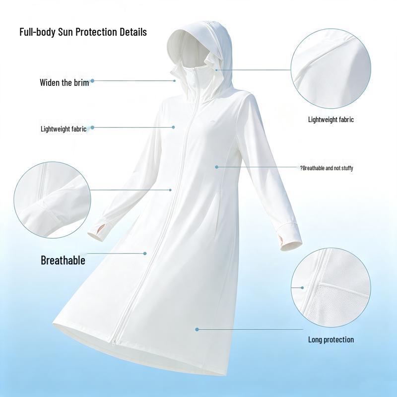 VVC Women's Long Ice Silk UV Sun Protection Jacket