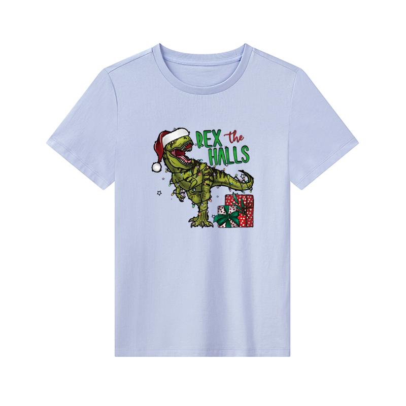 Dinosaur Christmas Punk Patch Heat Press Appliqued Parches Ropa Diy Hoodies Clothes Stickers Thermal Patch Christmas Gift