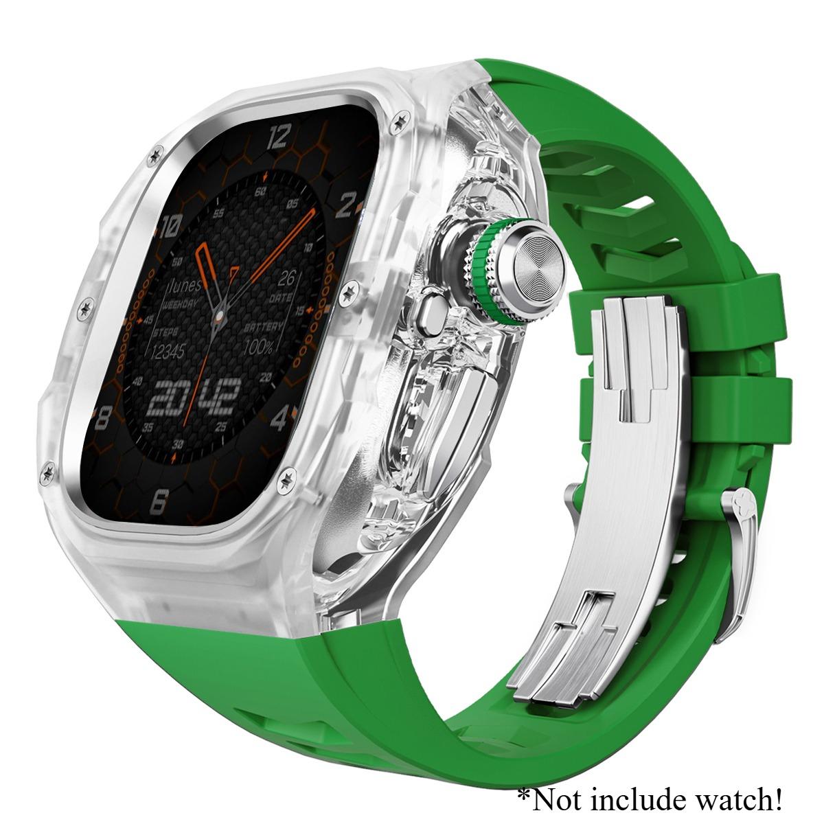 

Розкішний набір для модифікації для Apple Watch Ultra 3 49 мм Спортивний гумовий ремінець для iWatch Series Ultra 2 1 49 мм Корпус «Льодовик» Набір для переоснащення For Ultra 3 49MM