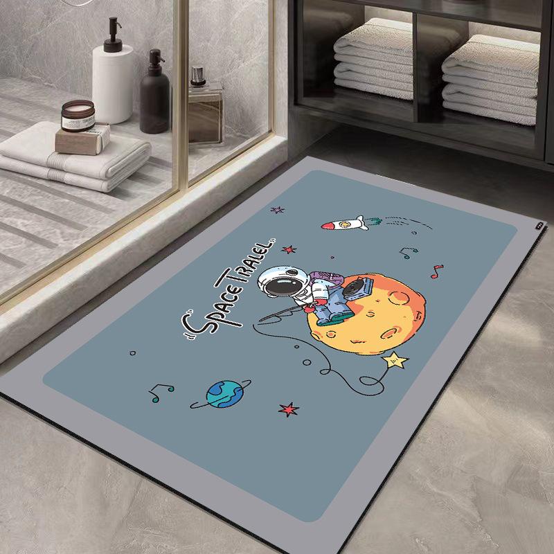 Diatomaceous Mud Mat Resistant To Dirty Toilet Door Simple Air Moisture-wicking Mat Home Toilet Quick Drying Easy To Take Care of Non-slip Mat