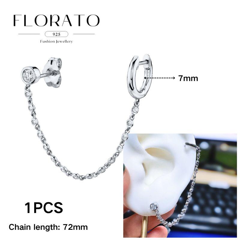 FLORATO 925 Silver Earrings Chain Tassel Pendant Earrings Zircon Silver Earrings for Women Trend Luxury Wedding Jewelry