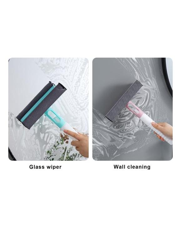 Window Glass Squeegee with Water Spray Non-Slip Handle Design Hanging Storage Multifunctional 3-in-1 Cleaner