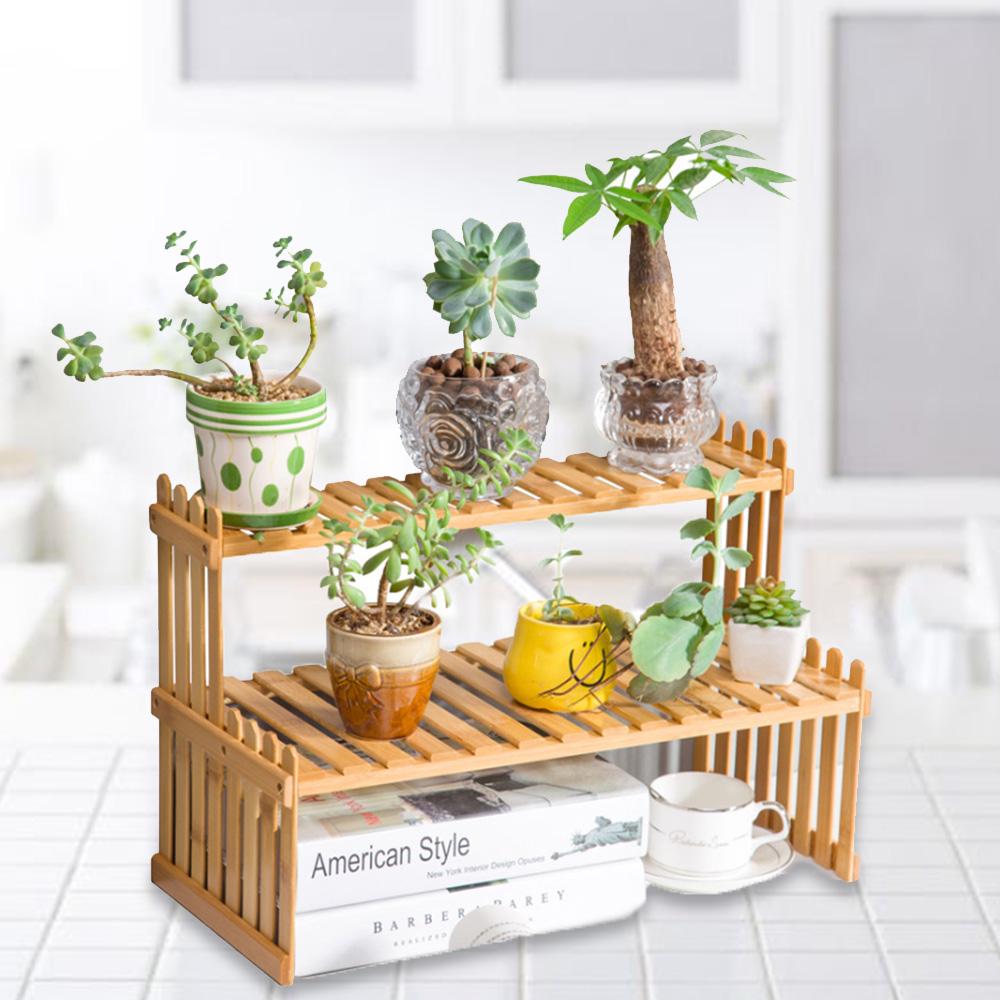 Wooden Household Garden Plant Flower Pot Storage Rack Tools Shelf Container Holder