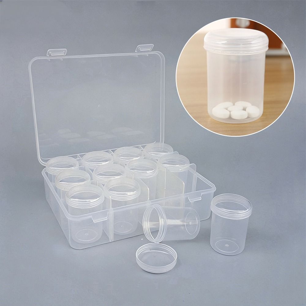 6/12/18/20 Bottles Clear Plastic Plastic Storage Box Multiple Slots with Lids Bead Organizer Box Small Items Containers