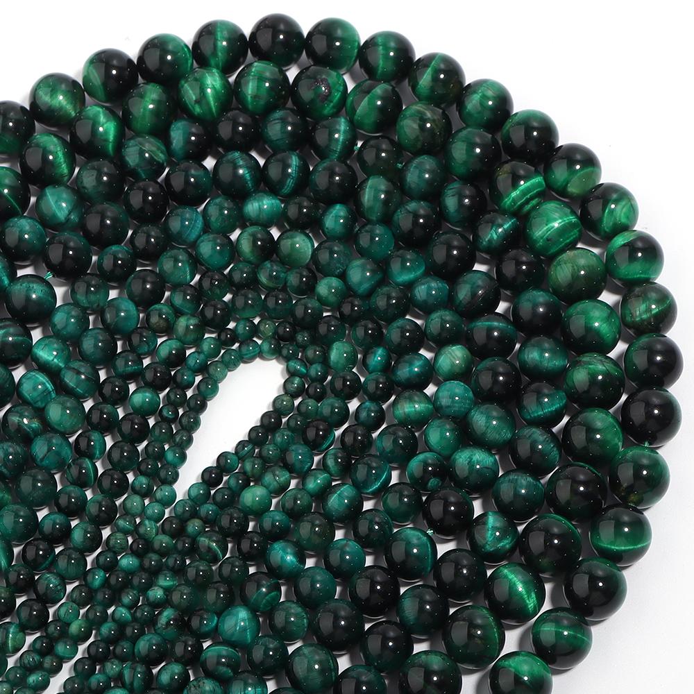 1 Strand 4/6/8/10/12mm Natural Stone Green Tiger Eye Beads Round Loose Bead For Jewelry Making DIY Bracelet Necklace Accessories