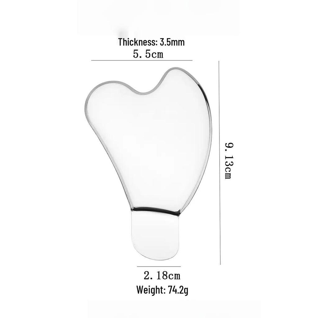 Heart-Shaped Stainless Steel Gua Sha Board for Facial Firming and Lifting Massage – Large Size, Multifunctional Fascia Tool.