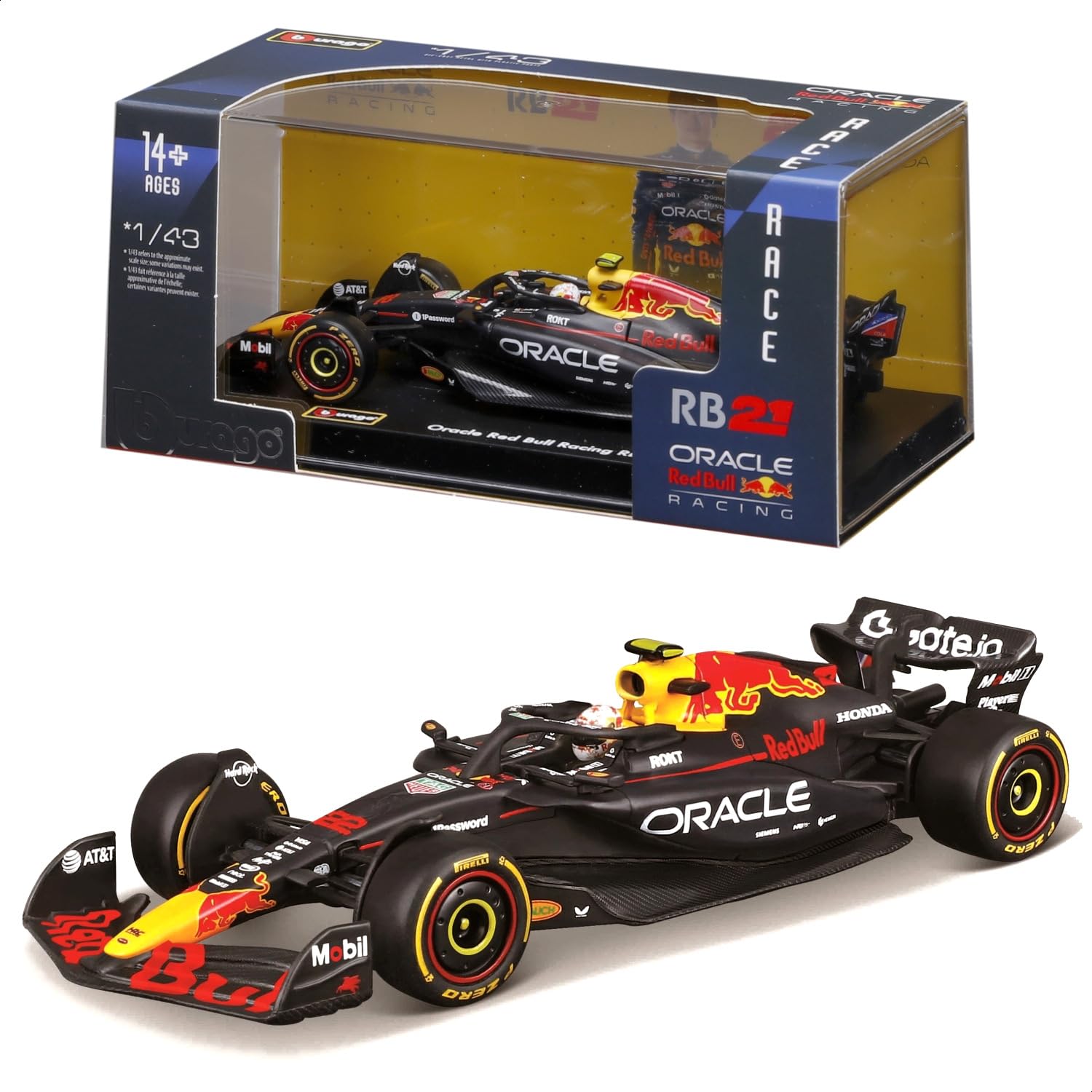 Bburago 1/43 Red Bull F1 RB21 #22 Yuki Tsunoda 2025 Bburago Yuki Tsunoda Model with Driver синий