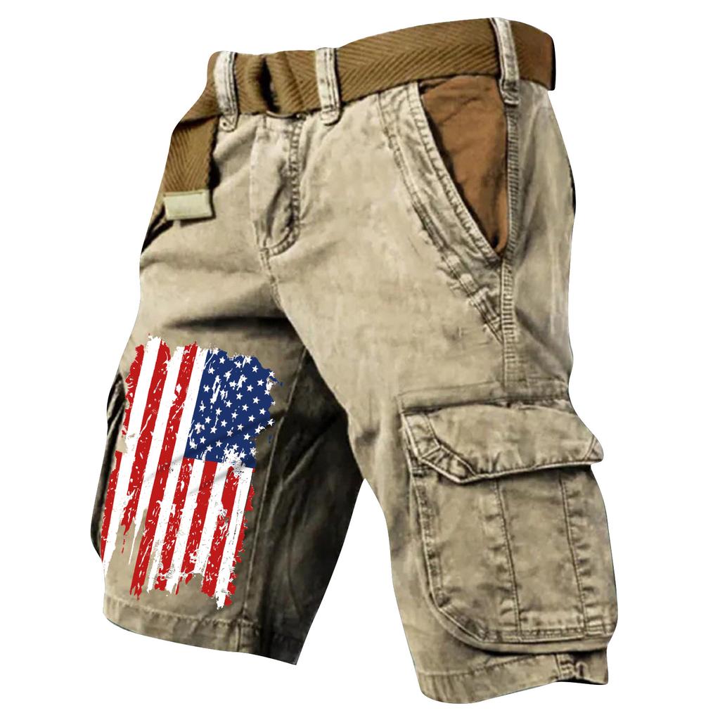 Pantaloncini Cargo Casual Stampati da Uomo per l'Estate con Tasche Multiple