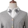 Jialeyi Retro Ethnic Embroidered Korean-Style White Fake Collar for Girls