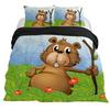 Bettbezug mit Cartoon-Biber, King-Size-Bett, schöne Tier-Bettwäsche-Set, für Kinder, Mädchen, Wildtiere, Polyester, Bettbezug, Kissenbezug