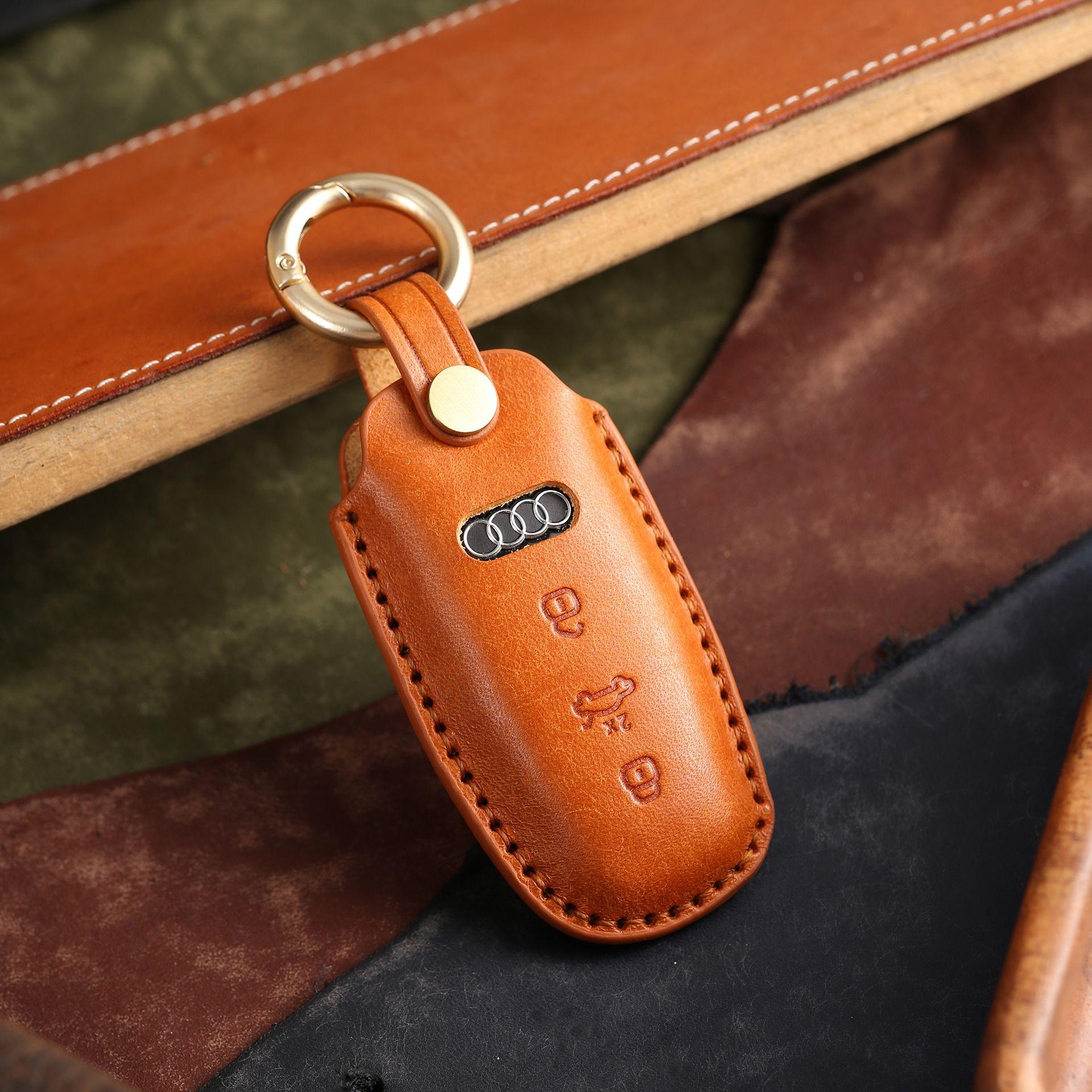 

Индивидуализированный чехол для ключей подходит для 19 видов кожи, полностью ручная работа, высококачественная сумка для ключей автомобиля, брелок ручной работы оранжевый