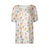 Women's Fashion Casual Easter Printed V-Neck Short Sleeve Decorative Button T-Shirt Top