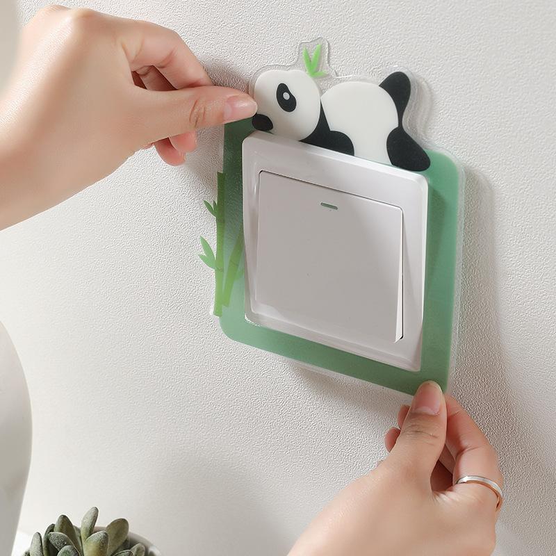 Creative Luminous Switch Covers Household Decoration Universal Cartoon Simple Self Adhesive Designed Wall Socket Cover Home Ins