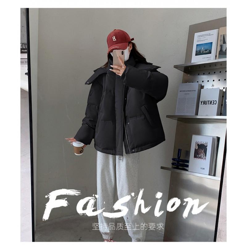 Plus Size Womens Winter Hooded Puffer Coat 2026 Loose Thick Cotton Jacket Curvy Ladies