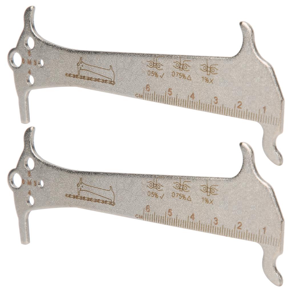 2Pcs 3 In 1 Multifunctional Bicycle Chain Wear Indicator Checker Measuring Ruler Tool