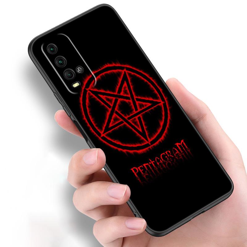 Pentagram 666 Demonic Satanic Silicone Phone Case For Xiaomi Redmi Note 11 10 9 8 Pro 11T 10T 10S 9S 8T 9 9A 9C 9T Black Cover