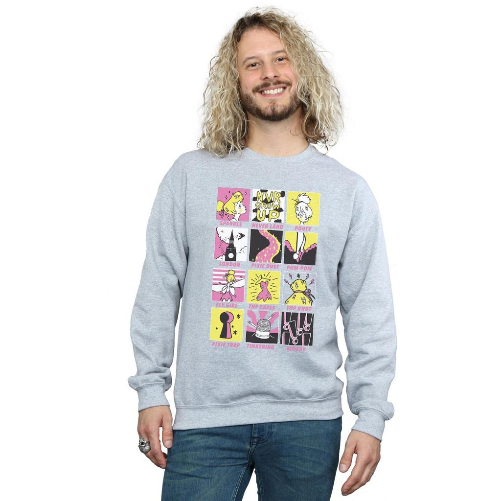 Disney Mens Tinkerbell Squares Sweatshirt