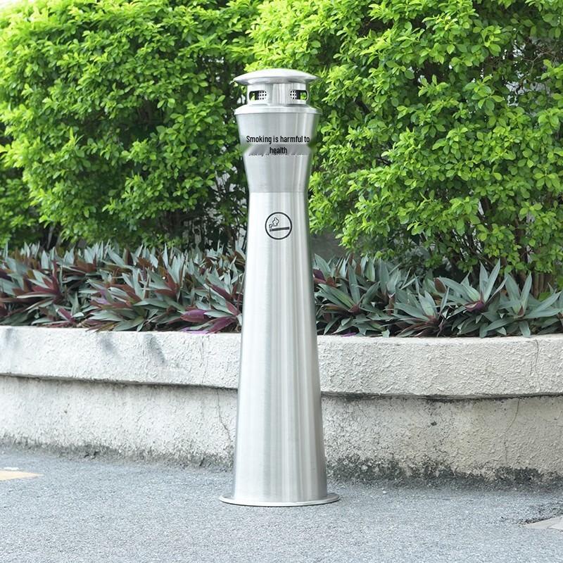 Outdoor Stainless Steel Vertical Ashtray Column