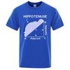 Hippo Sleeping On Math Problem Print Unisex Tshirts Summer Breathable ONeck Short Sleeve Haruku Loose Tshirt Cotton Tops