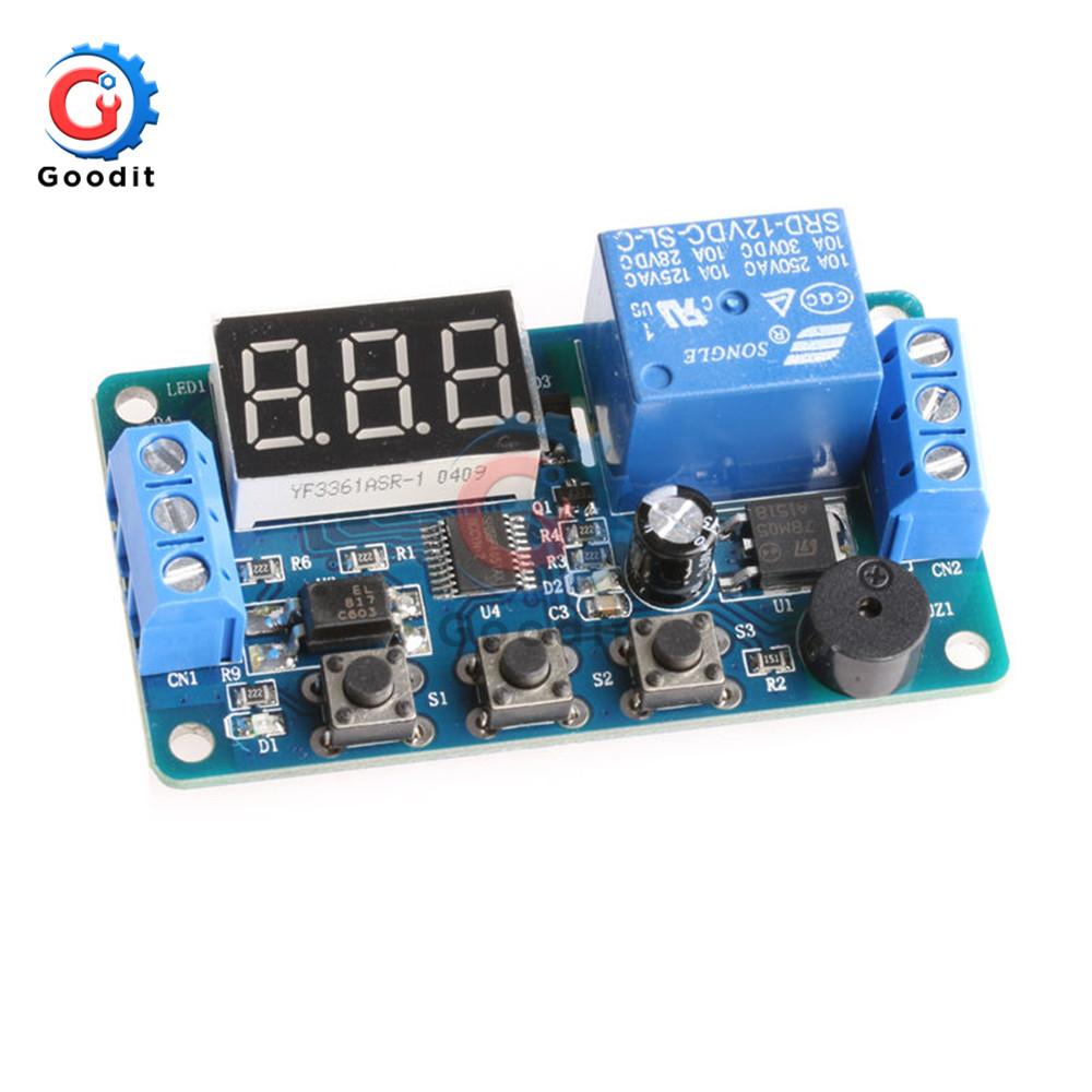 DC 12V Time Relay LED Display Automation Cycle Delay Timer Control Off Switch Delay Voltage Protection Relay module Relays 5