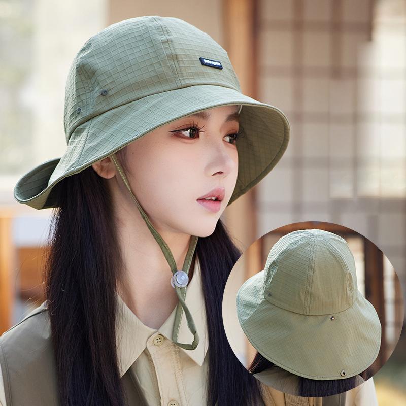 Fisherman Hat Summer Anti-Splashing Shawl Sunscreen Couple Solid Color Sun Hat