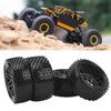 4PCS 1/10 RC Wheels Tires Set V Hole Hub 2 Front 2 Rear Realistic Excellent Grip Enhanced Performance RC Tyres