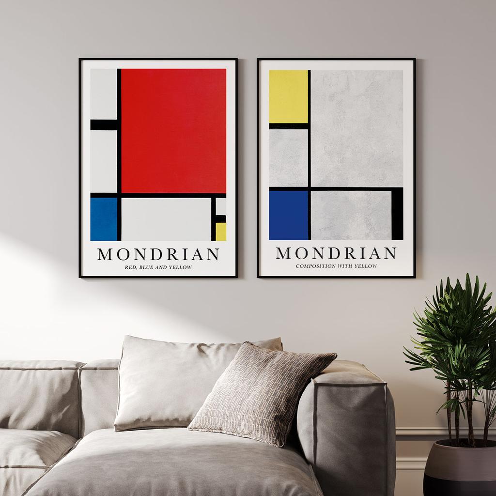 Set aus zwei Mondrian-Postern