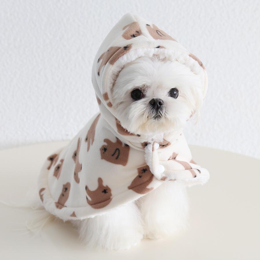 Winter Autumn Pet Hooded Blanket Cloak Indoor Fleece Dog Sleeping Cape Puppy Poncho Coat French Bull Outfit