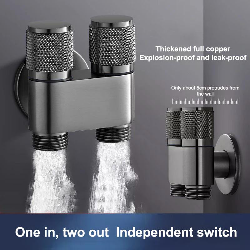 Stainless Steel One-point Two-water Angle Valve One-inlet Two-outlet Water Diverter Valve Independent Control Corner Valve