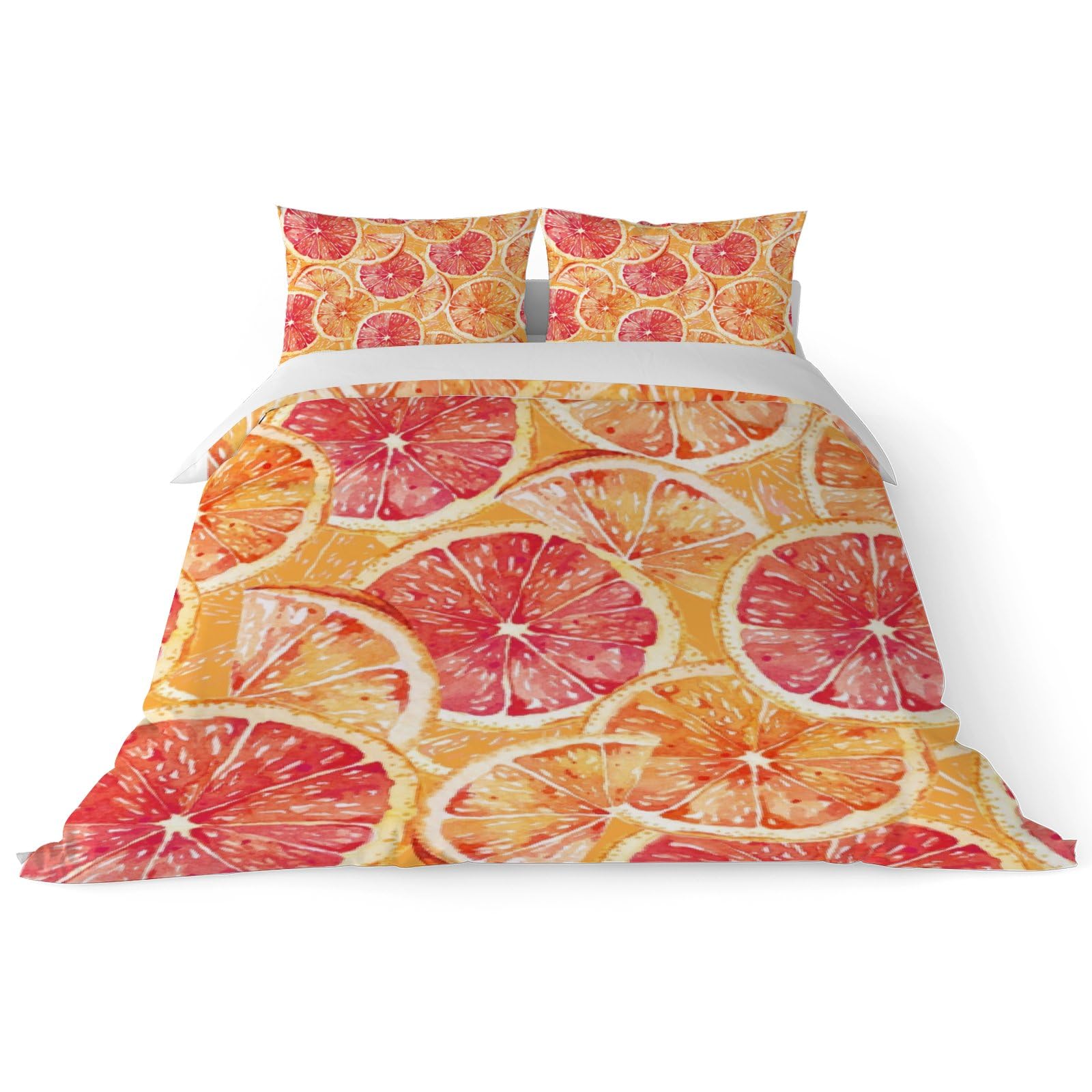 

Grapefruit Duvet Cover Set for Kids Quilt Covers Lightweight Down Room Decor Queen King Size 2 Pillowcase 1 Duvet Cover No Quilt (135x200cm)